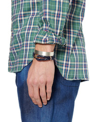 Мужская темно-сине-зеленая рубашка с длинным рукавом в шотландскую клетку от Beams