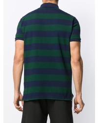 Мужская темно-сине-зеленая футболка-поло в горизонтальную полоску от Polo Ralph Lauren