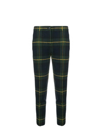 Темно-сине-зеленые узкие брюки в шотландскую клетку от Boutique Moschino