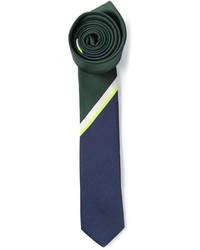 Мужской темно-сине-зеленый галстук в вертикальную полоску от Valentino