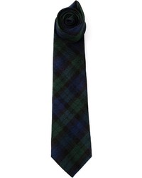 Мужской темно-сине-зеленый галстук в шотландскую клетку от Drakes