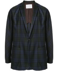 Мужской темно-сине-зеленый пиджак в шотландскую клетку от Kolor