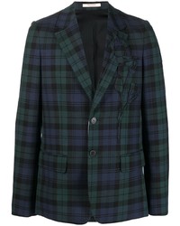 Мужской темно-сине-зеленый пиджак в шотландскую клетку от Valentino