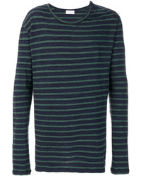 Темно-сине-зеленый свитер с круглым вырезом