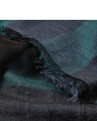 Мужской темно-сине-зеленый шарф в шотландскую клетку от Burberry
