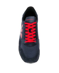 Мужские темно-сине-красные кроссовки от Emporio Armani