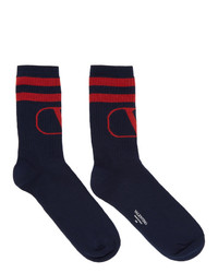 Мужские темно-сине-красные носки от Valentino