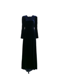 Темно-синее бархатное вечернее платье от Racil