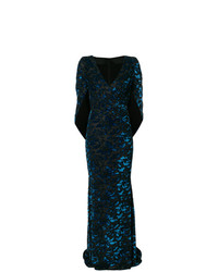 Темно-синее бархатное вечернее платье от Talbot Runhof