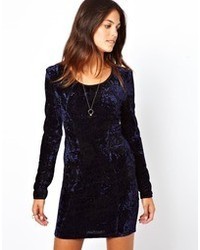 Темно-синее бархатное коктейльное платье от Lucca Couture
