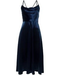 Темно-синее бархатное коктейльное платье от Valentino
