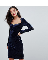 Темно-синее бархатное облегающее платье от Vero Moda Tall