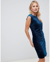 Темно-синее бархатное облегающее платье от Y.a.s