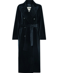 Женское темно-синее бархатное пальто от Acne Studios