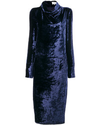 Темно-синее бархатное платье от Maison Margiela