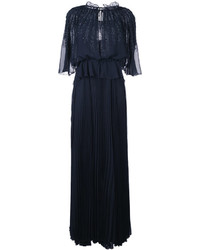 Темно-синее вечернее платье из бисера от Talbot Runhof