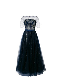 Темно-синее вечернее платье из бисера от Temperley London
