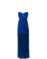 Темно-синее вечернее платье с вышивкой от Tufi Duek