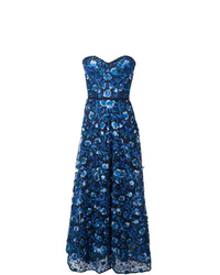 Темно-синее вечернее платье с принтом от Marchesa Notte