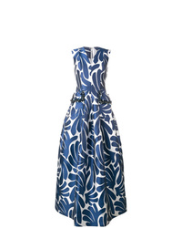 Темно-синее вечернее платье с принтом от Talbot Runhof