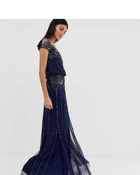 Темно-синее вечернее платье с украшением от Amelia Rose Tall