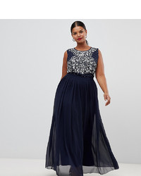 Темно-синее вечернее платье с украшением от Lovedrobe Luxe Plus