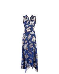 Темно-синее вечернее платье с цветочным принтом от Yigal Azrouel