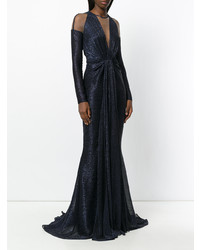Темно-синее вечернее платье от Talbot Runhof