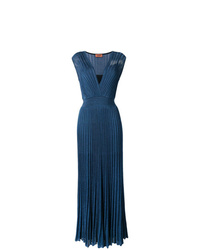Темно-синее вязаное вечернее платье от Missoni