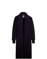 Женское темно-синее вязаное пальто от Burberry
