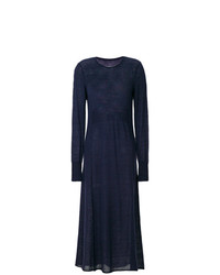 Темно-синее вязаное платье-макси от Maison Margiela