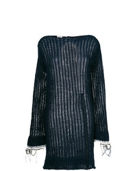 Темно-синее вязаное платье-свитер от Aviu