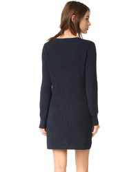 Темно-синее вязаное платье-свитер от 525 America