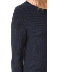 Темно-синее вязаное платье-свитер от 525 America