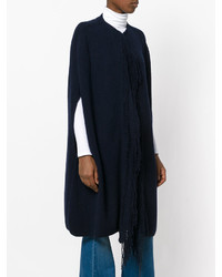 Темно-синее вязаное пончо от Stella McCartney