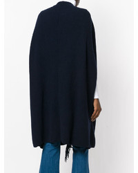 Темно-синее вязаное пончо от Stella McCartney