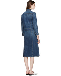 Женское темно-синее джинсовое пальто от Helmut Lang