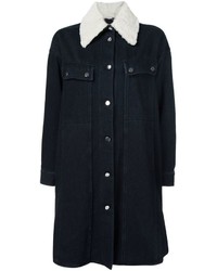 Женское темно-синее джинсовое пальто от MM6 MAISON MARGIELA
