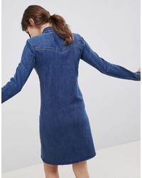 Темно-синее джинсовое платье-рубашка от Esprit