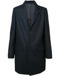Темно-синее длинное пальто от A.P.C.