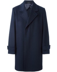 Темно-синее длинное пальто от Alexander McQueen