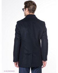 Темно-синее длинное пальто от Alfred Muller