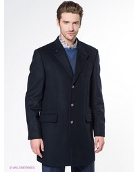 Темно-синее длинное пальто от Alfred Muller