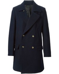 Темно-синее длинное пальто от Ami