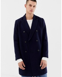 Темно-синее длинное пальто от ASOS DESIGN