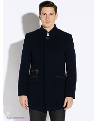 Темно-синее длинное пальто от Berkytt