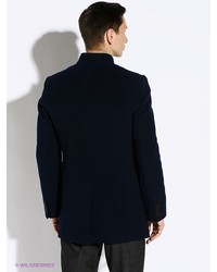 Темно-синее длинное пальто от Berkytt