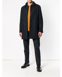 Темно-синее длинное пальто от MACKINTOSH