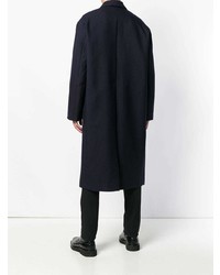 Темно-синее длинное пальто от Jil Sander