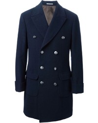 Темно-синее длинное пальто от Brunello Cucinelli
